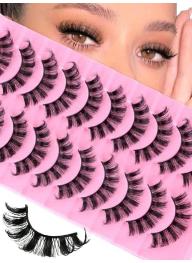 SHEIN-10Pairs Natural False lashes- Fluffy lashes - Image 1